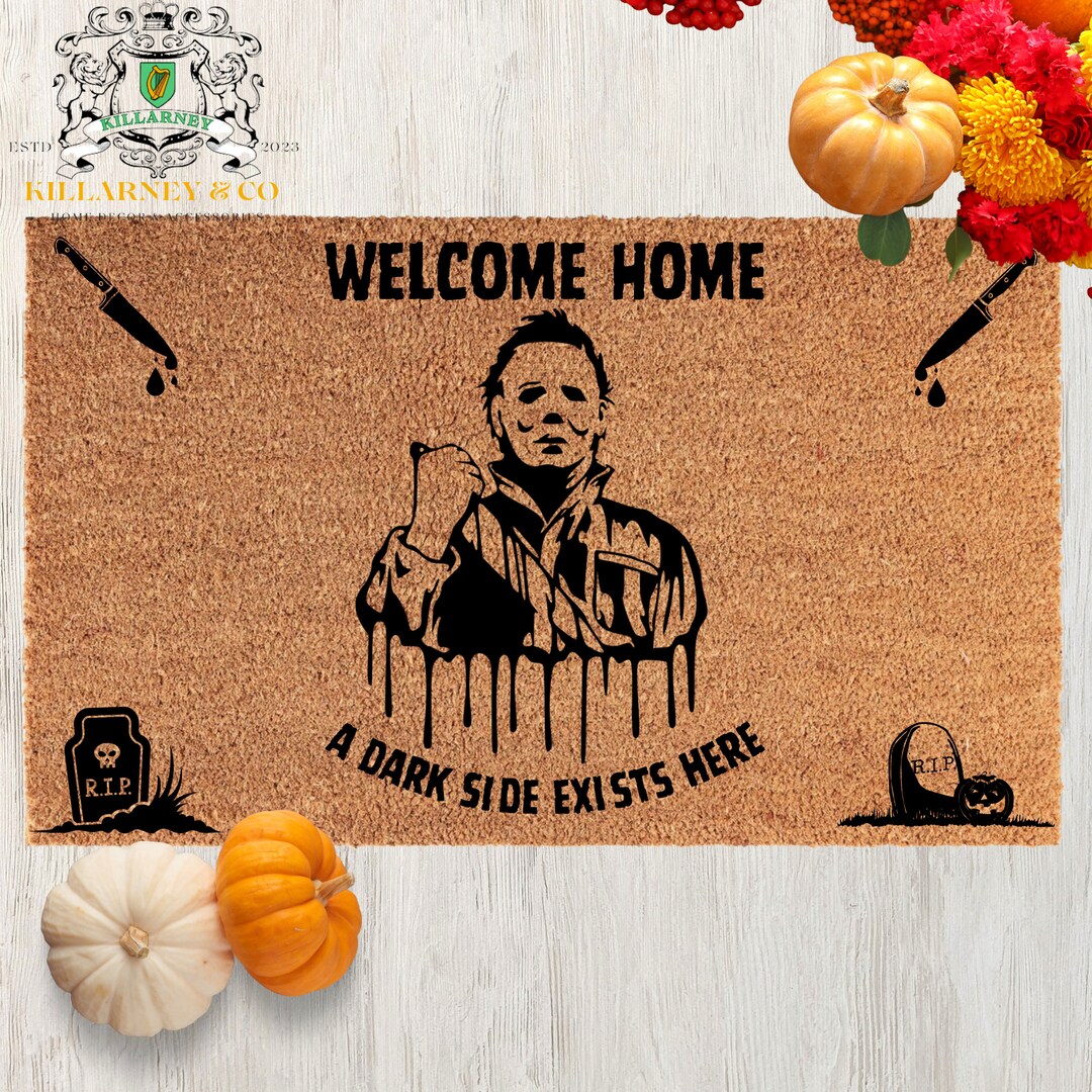 Home Michael Myers Doormat Horror Movie Door Mat Etsy