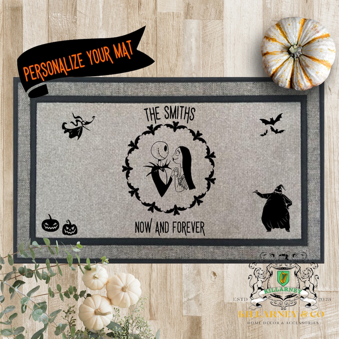 Personalized Jack and Sally Now and Forever Doormat Etsy