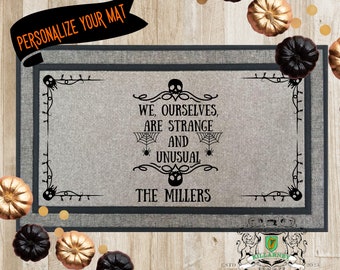 Personalized Strange and Unusual Doormat, Beetlejuice Inspired Doormat, Halloween doormat, Funny Doormat, Halloween Decor, Custom Mat