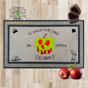 Snow White Evil Queen Mat, Villains Disney Mat, Halloween Doormat, Halloween decor, funny door mat, Halloween Welcome Mat,