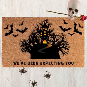 Haunted House We&#39;ve Been Expecting You Mat, Halloween Doormat, Halloween Door mat, Halloween Decor, funny doormat, Halloween Welcome Mat