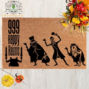 999 Happy Haunts, Haunted Mansion Decor, Disney Haunted Mansion Doormat, , Hitchhiking Ghosts, Welcome Foolish Mortals Decoration