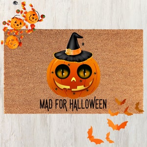 Mad For Halloween Doormat, Halloween doormat, Cheshire Cat, Halloween Witch Door mat, Halloween decor, funny doormat, Halloween Welcome Mat