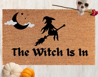 The Witch Is In Coir Doormat, Funny Halloween Decor