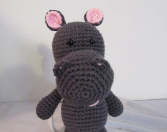 Hippo Amigurumi, Acrylic Yarn Stuffed Animal