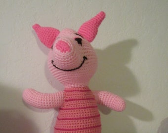 Crocheted Piglet Plush, Acrylic Yarn Stuffed Toy