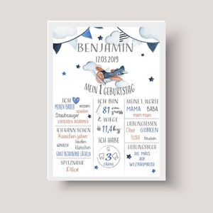 Milestone board 1st birthday chalkboard birthday poster pilot aviator