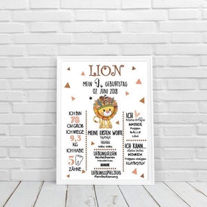 Leone Leone Milestone Board Compleanno Poster Lavagna Compleanno