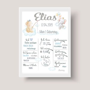 Milestone board 1st birthday chalkboard birthday poster mint animals hot air balloon