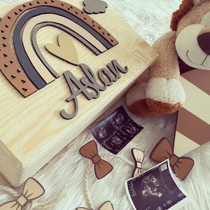 Caja de recuerdos para bebé Caja de madera personalizada