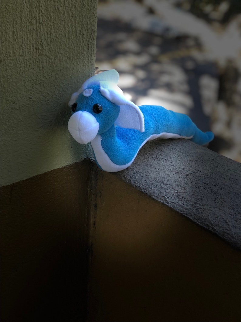 Dratini inspired plush dragon inspired by Pok\u00e9mon shoulder pet