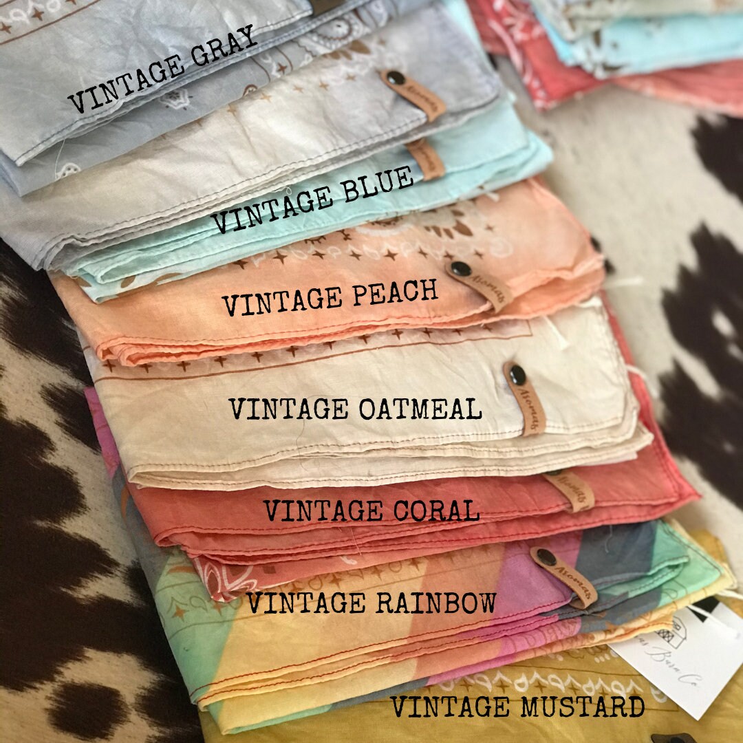 Vintage Washed Bandanas, Bandana Hair accessory, bandana mask, Bandan…