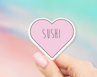 I Love Sushi Bumper Sticker - Funny Vinyl Decal With Fish And Humorous Twist