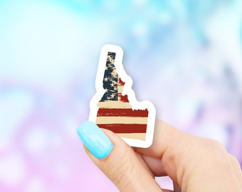 Idaho Old USA Flag State Art Sticker - state stickers | idaho stickers | MacBook stickers | laptop stickers | waterbottle stickers