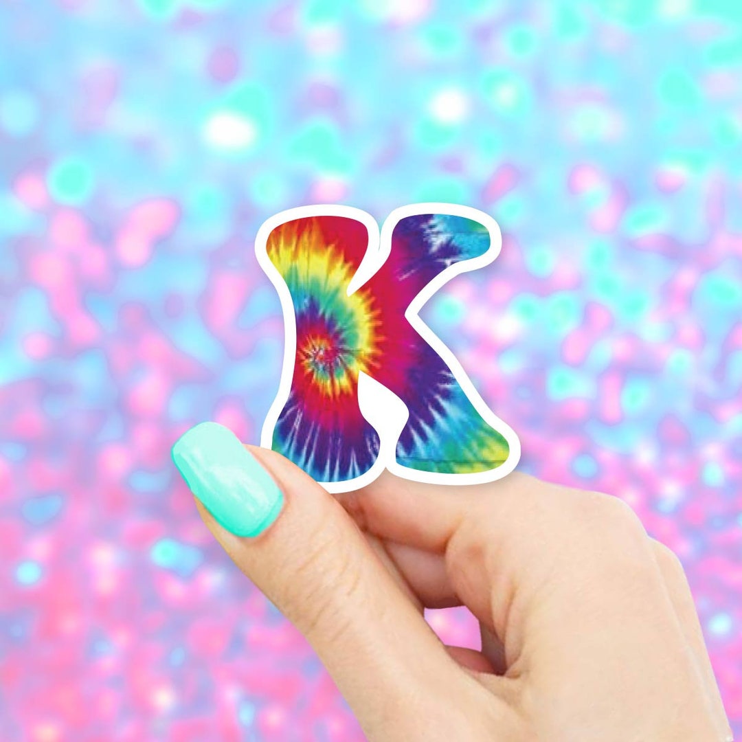 Tie Dye Letter K Sticker - Laptop, Water Bottle Vinyl Decal - Etsy