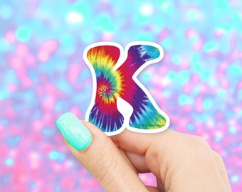 Tie Dye K Sticker - Letter stickers | MacBook stickers | laptop stickers | waterbottle stickers | hydroflask stickers | tumbler stickers
