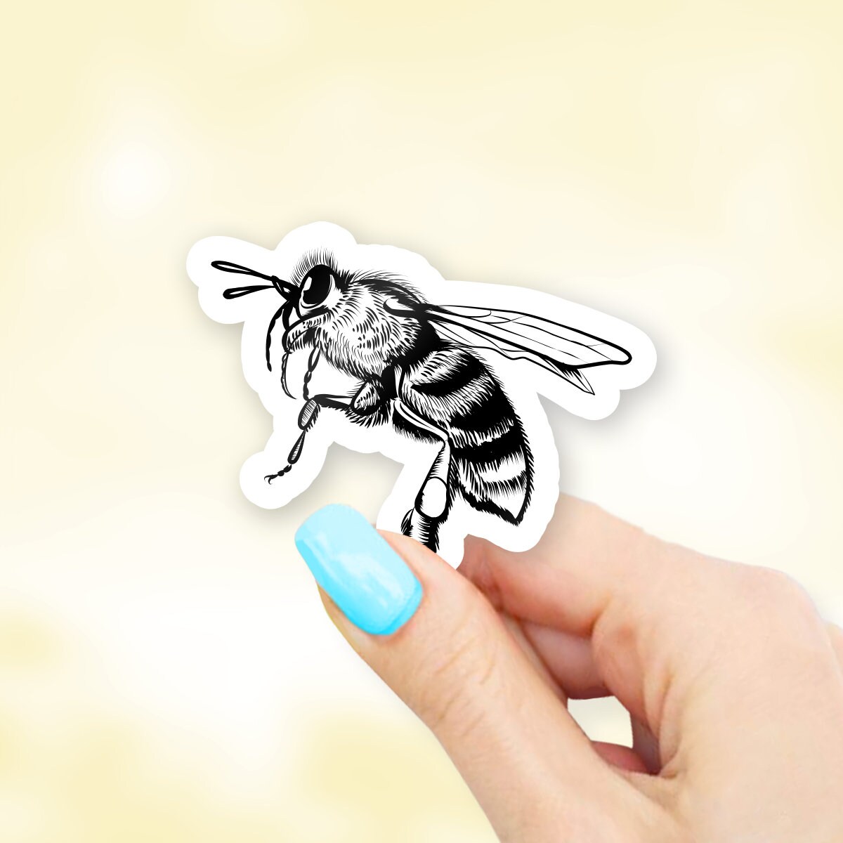 Drawn Bee Sticker - bug stickers, bee stickers, MacBook stickers, laptop  stickers, waterbottle stickers