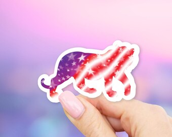 Flag Tiger Sticker - Animal stickers | USA Flag | MacBook stickers | laptop stickers | waterbottle stickers | hydroflask stickers