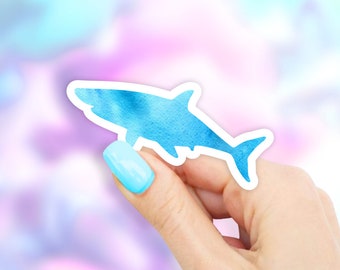 Light Blue Shark Sticker - Ocean stickers | shark stickers | MacBook stickers | laptop stickers | waterbottle stickers | hydroflask stickers