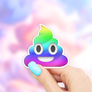Rainbow Poop Emoji Sticker - Poop stickers | MacBook stickers | laptop stickers | waterbottle stickers | hydroflask stickers