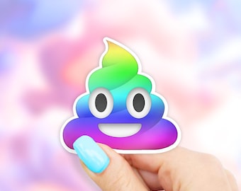 Rainbow Poop Emoji Sticker - Poop stickers | MacBook stickers | laptop stickers | waterbottle stickers | hydroflask stickers