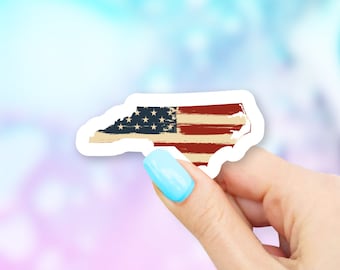 North Carolina Old USA Flag State Art Sticker - state stickers | north carolina stickers | MacBook stickers | laptop stickers