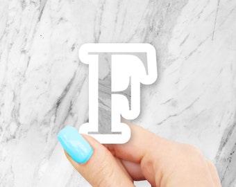 Marble F Sticker - Letter stickers | MacBook stickers | laptop stickers | waterbottle stickers | hydroflask stickers | tumbler stickers