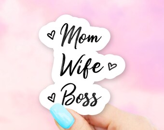 Mom Wife Boss Sticker - MacBook stickers | laptop stickers | waterbottle stickers | hydroflask stickers | tumbler stickers