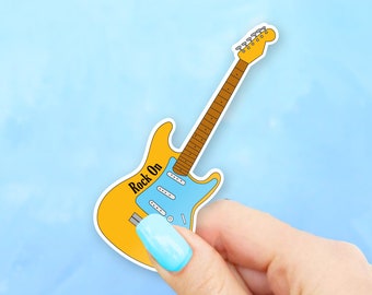 Rock On Guitar Sticker