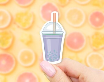 Purple Bubble Tea Sticker - MacBook stickers | laptop stickers | waterbottle stickers | hydroflask stickers | tumbler stickers