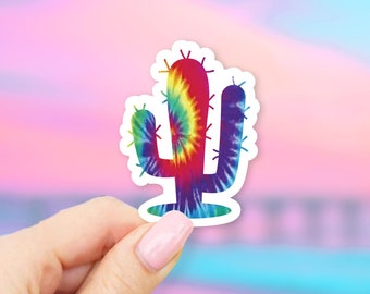 Tie Dye Cactus Sticker - desert stickers | cactus stickers | MacBook stickers | laptop stickers | waterbottle stickers | hydroflask sticker