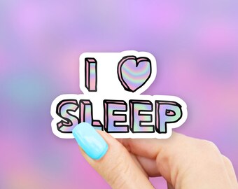 I Love Sleep Sticker - Sleep stickers | MacBook stickers | laptop stickers | waterbottle stickers | hydroflask stickers | tumbler stickers