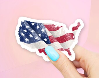 USA Drawn Flag Sticker - Flag stickers | USA sticker | MacBook stickers | laptop stickers | waterbottle stickers | hydroflask stickers