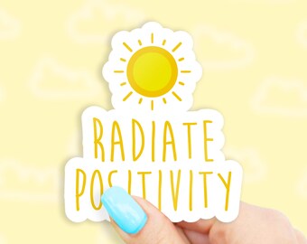 Radiate Positivity Sun Sticker - MacBook stickers | laptop stickers | waterbottle stickers | hydroflask stickers | tumbler stickers