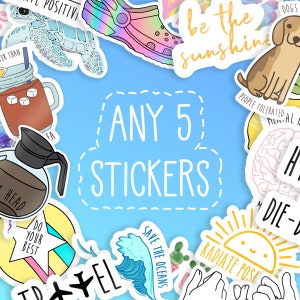 Choose Any 5 Sticker Pack - MacBook stickers | laptop stickers | waterbottle stickers | Sticker packs | hydroflask stickers | Vinyl Sticker
