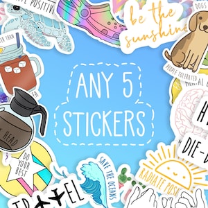 Choose Any 5 Sticker Pack - MacBook stickers | laptop stickers | waterbottle stickers | Sticker packs | hydroflask stickers | Vinyl Sticker