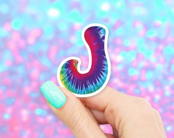 Tie Dye J Sticker - Letter stickers | MacBook stickers | laptop stickers | waterbottle stickers | hydroflask stickers | tumbler stickers