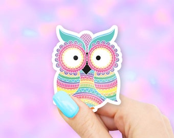 Rainbow Owl Sticker - MacBook stickers | laptop stickers | waterbottle stickers | hydroflask stickers | tumbler stickers