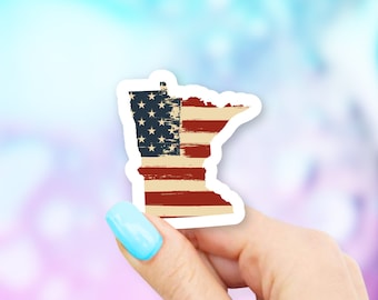 Minnesota Old USA Flag State Art Sticker - state stickers | minnesota stickers | MacBook stickers | laptop stickers | waterbottle stickers