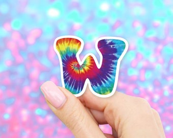 Tie Dye W Sticker - Letter stickers | MacBook stickers | laptop stickers | waterbottle stickers | hydroflask stickers | tumbler stickers