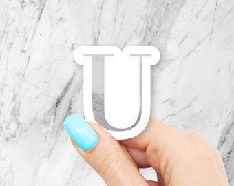 Marble U Sticker - Letter stickers | MacBook stickers | laptop stickers | waterbottle stickers | hydroflask stickers | tumbler stickers