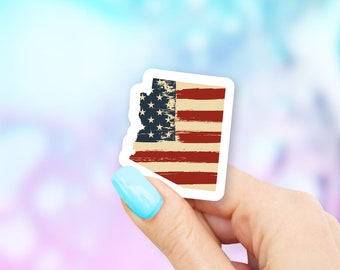 Arizona Old USA Flag State Art Sticker - state stickers | arizona stickers | MacBook stickers | laptop stickers | waterbottle stickers