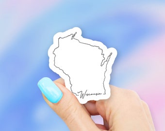Wisconsin State Art Sticker - state stickers | wisconsin stickers | MacBook stickers | laptop stickers | waterbottle stickers