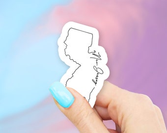 New Jersey State Art Sticker - state stickers | new jersey stickers | MacBook stickers | laptop stickers | waterbottle stickers