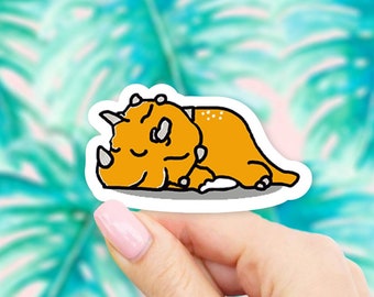 Napping Triceratops Sticker - Dinosaur stickers | MacBook stickers | laptop stickers | waterbottle stickers | hydroflask stickers