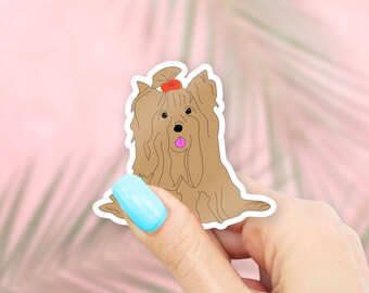 Dog with Bow Sticker - Dog stickers | pet stickers | MacBook stickers | laptop stickers | waterbottle stickers | hydroflask stickers