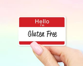 Hello I'm Gluten Free Sticker - MacBook stickers | laptop stickers | waterbottle stickers | hydroflask stickers | tumbler stickers