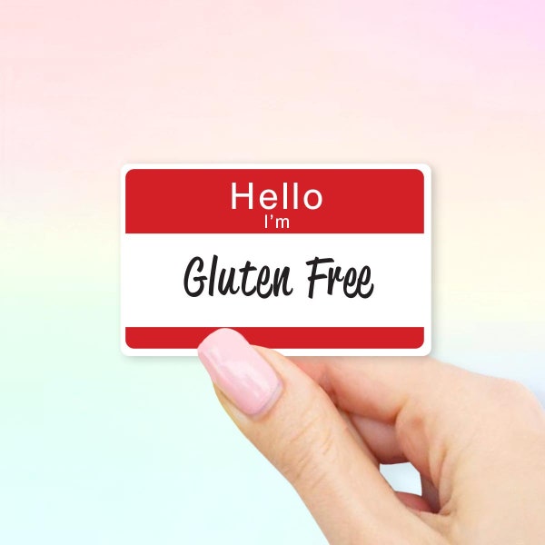 Hello I'm Gluten Free Sticker - MacBook stickers | laptop stickers | waterbottle stickers | hydroflask stickers | tumbler stickers