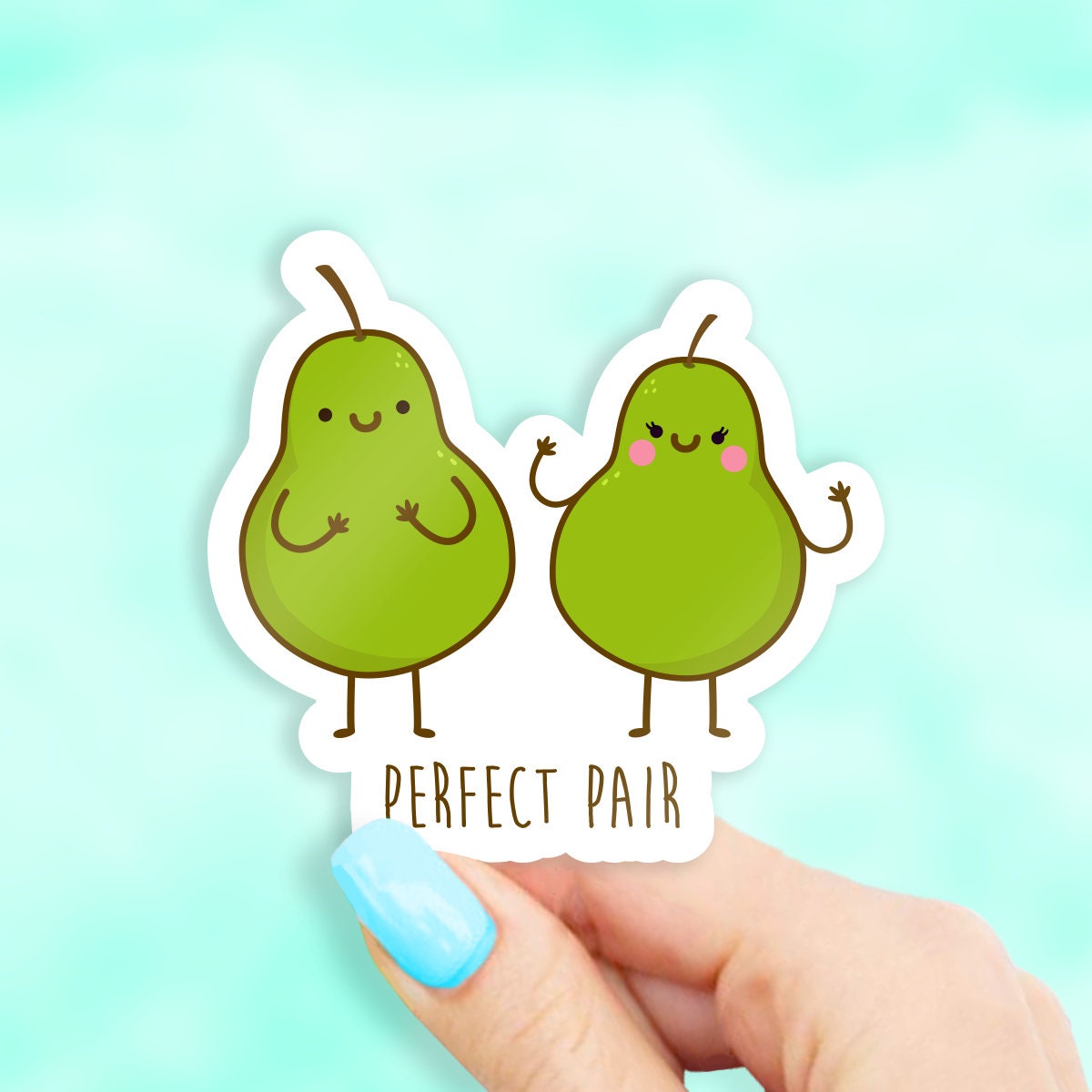 Perfect Pair Wedding or Anniversary Cutie Kawaii Letterpress