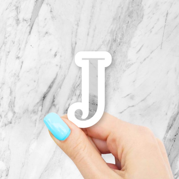 Marble J Sticker Letter Stickers Macbook Stickers Laptop - Etsy